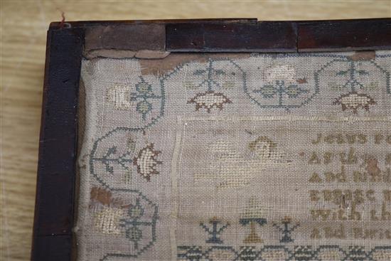 A Victorian sampler 34 x 34cm